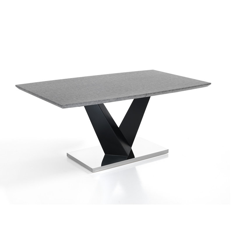 Skeens Extendable Dining Table, Grey, Black/Silver