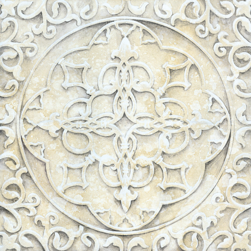 Neutral Square Tile - Wrapped Canvas Print, 122cm H x 122cm W x 3.8cm D