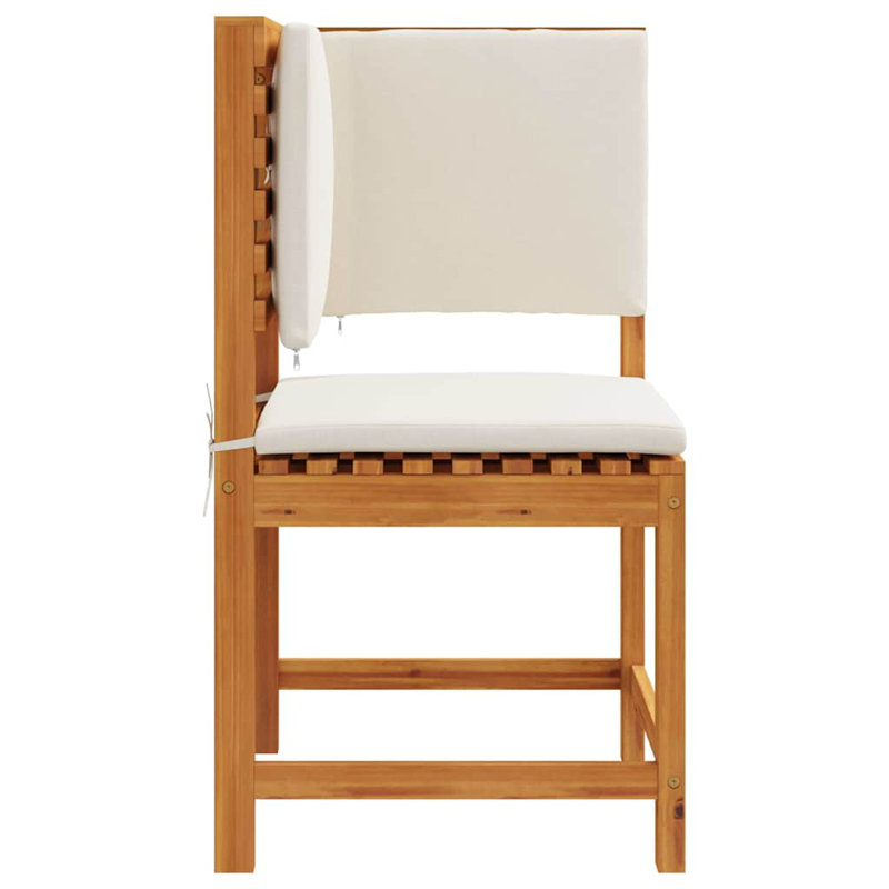 Chaise de jardin vidaXL en bois d'acacia massif brun 19,69 x 19,69 x 35,83, Beige