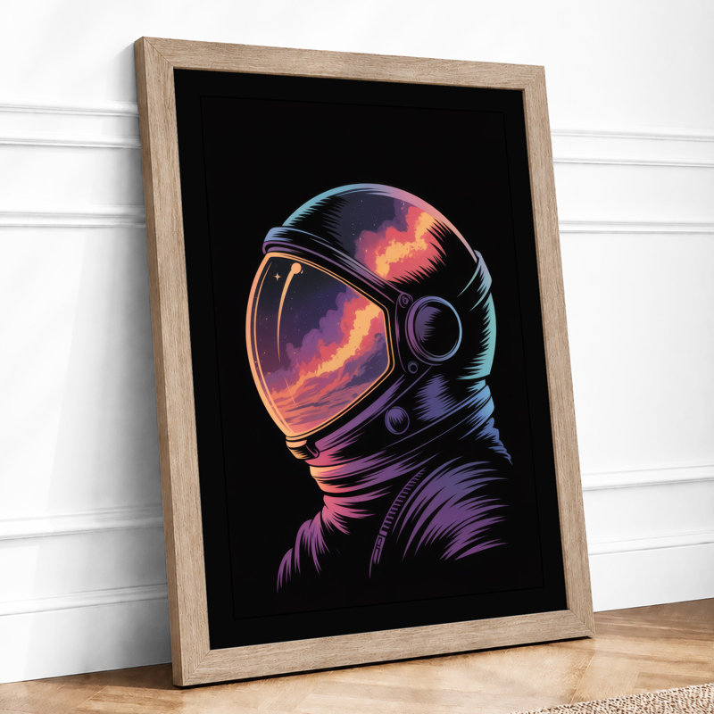 Cosmic Visor Modern - Framed Print, A4 - 29.7 x 21.0 cm, Oak