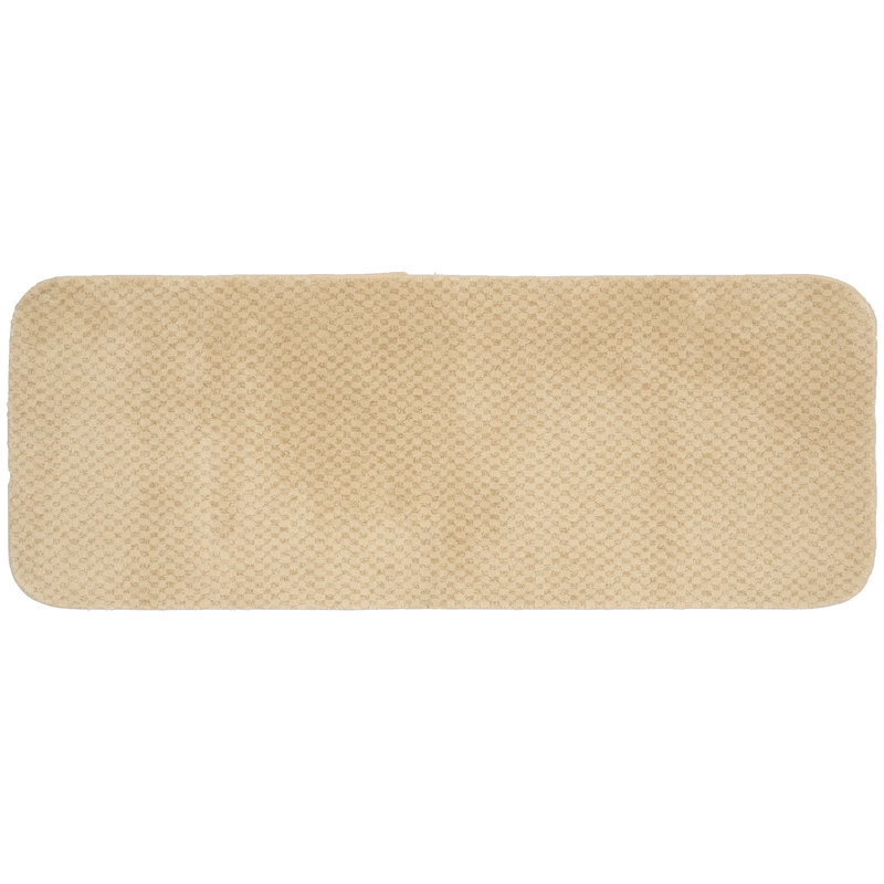 Juliahna Nylon Bath Rug with Non-Slip Backing, Runner 22" x 60", Linen