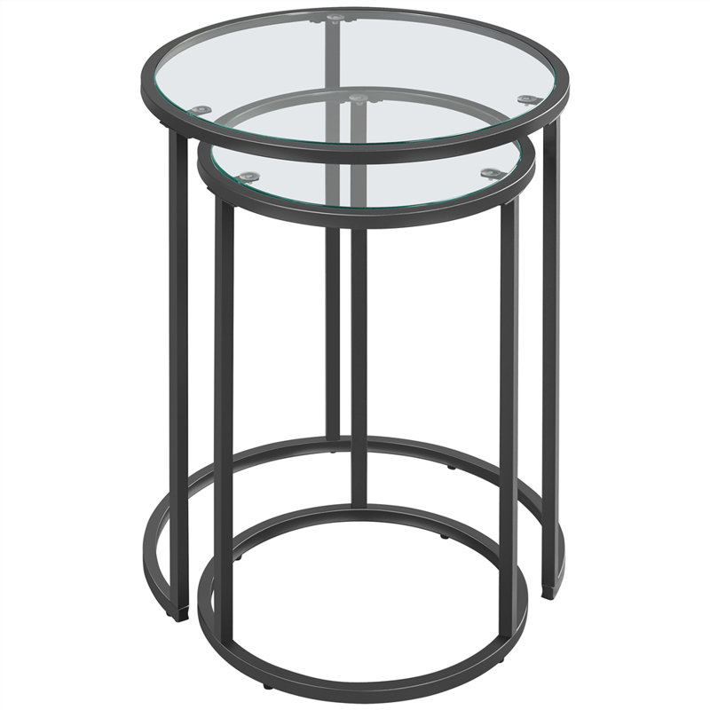  2 Piece Nest of Tables, Black