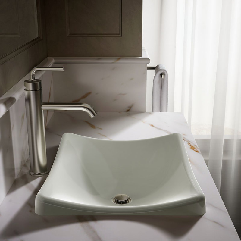 DemiLav Metal Specialty Vessel Bathroom Sink, Dune