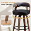Tabourets de bar 26,8 po à hauteur de comptoir pour îlot de cuisine, tabourets de bar pivotants en similicuir avec pieds en bois massif, ensemble de 2