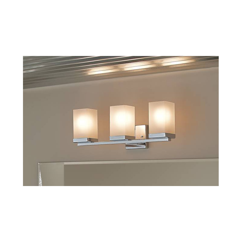 90 Degree Modern Dimmable 3-Light Wall Mounted Bathroom Vanity Lighting Fixture, 3, Chrome