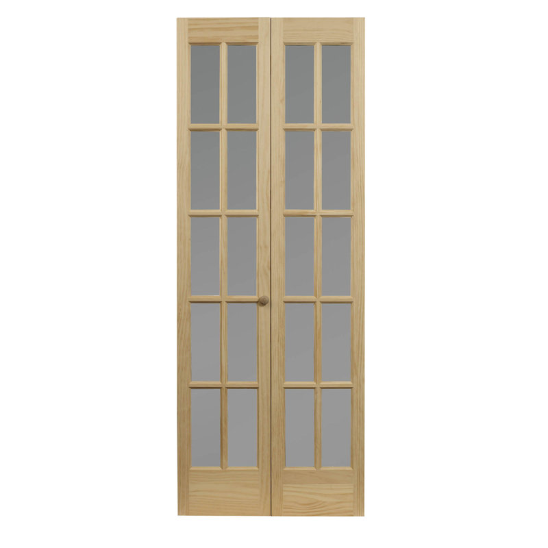Frosted Glass Classic French Bi-fold Door, 30" x 80"