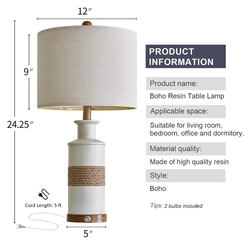 Lampe de fantaisie en résine Gerdie, Crème antique / brun