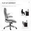 Chaise berçante ergonomique pivotante à haut dossier 360 ° avec accoudoirs rabattables, chaise berçante en similicuir pour bureau d'ordinateur