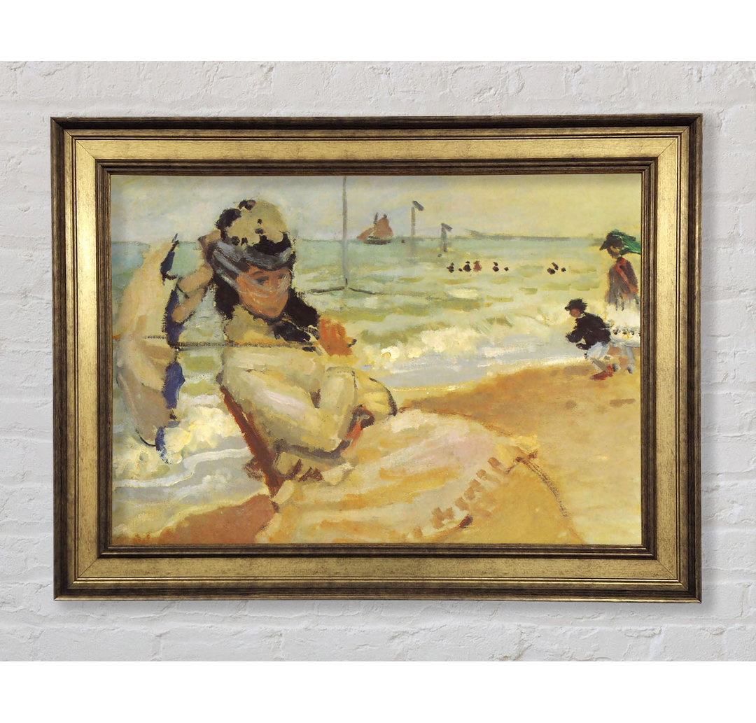 Camille am Strand von Trouville - Einzelne Bilderrahmen Kunstdrucke