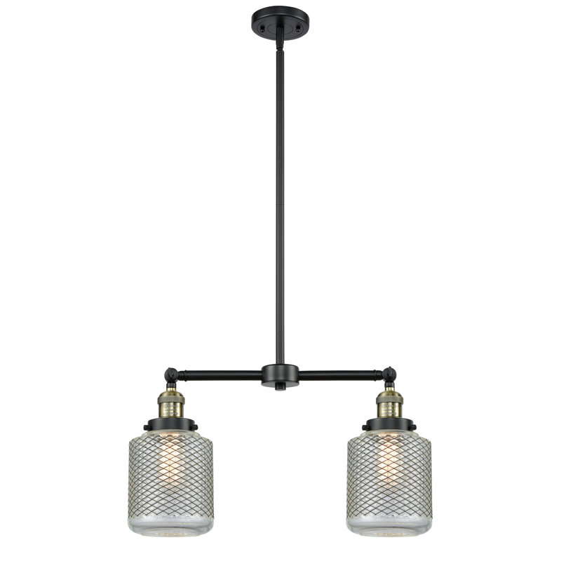 Luminaire suspendu pour îlot de cuisine 2 lumières Iyana, Ampoule non incluse, Laiton antique noir