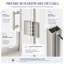 Porte de douche pliante l 34 po x H 72 po avec verre trempé de 1/4 po, largeur réglable et installation réversible-100751562