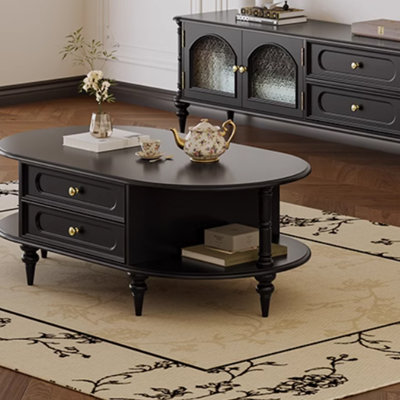 Solid wood coffee table with retro design