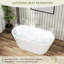 Baignoire de trempage autoportante en acrylique avec bonde escamotable et trou de trop-plein-125397135-125397132