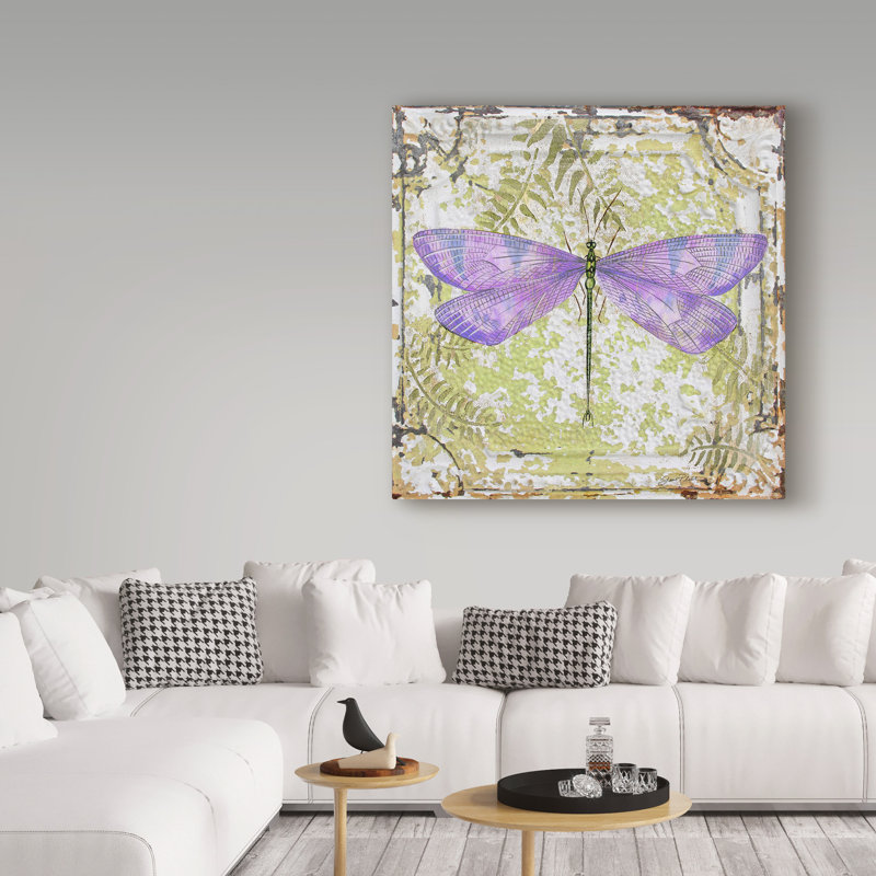 Deagen «Dragonfly on Tin Tile 4», impression sur toile tendue, H 24 po x l 24 po x P 2 po