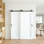 Porte de grange coulissante 56 * 80 - Blanc