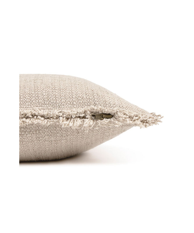 Handloom Cushion, Rectangle 12" H x 20" W, Beige