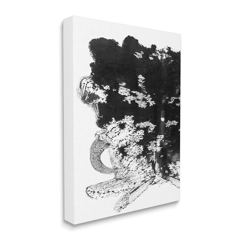 Abstrait noir et blanc textures formes de cristal par Daphne Polselli - impression d'art graphique