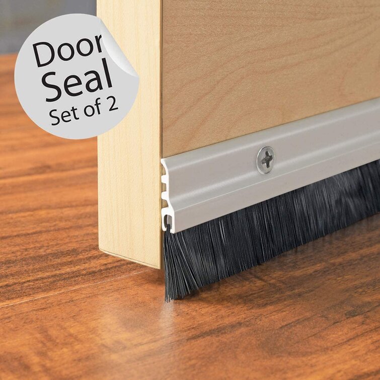 Deco Window Door Seal Draft Stopper Weather Stripping Sound Blocker with  Aluminium Plate & Nylon Brush Door Sweep & Reviews - Wayfair Canada