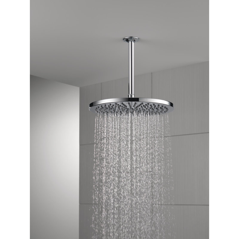 Rain Fixed Shower Head with H2Okinetic Technology, Lumicoat Chrome