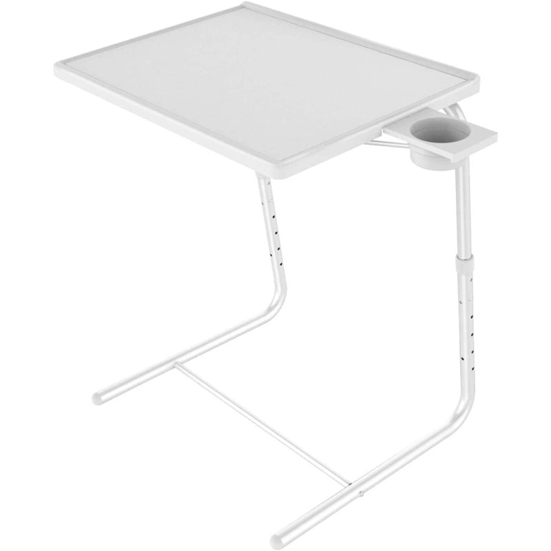 Adjustable TV Tray Table - TV Dinner Tray For Bed And Sofa, Comfortable Folding Table With 6 Height And 3 Tilt Angle Adjustments