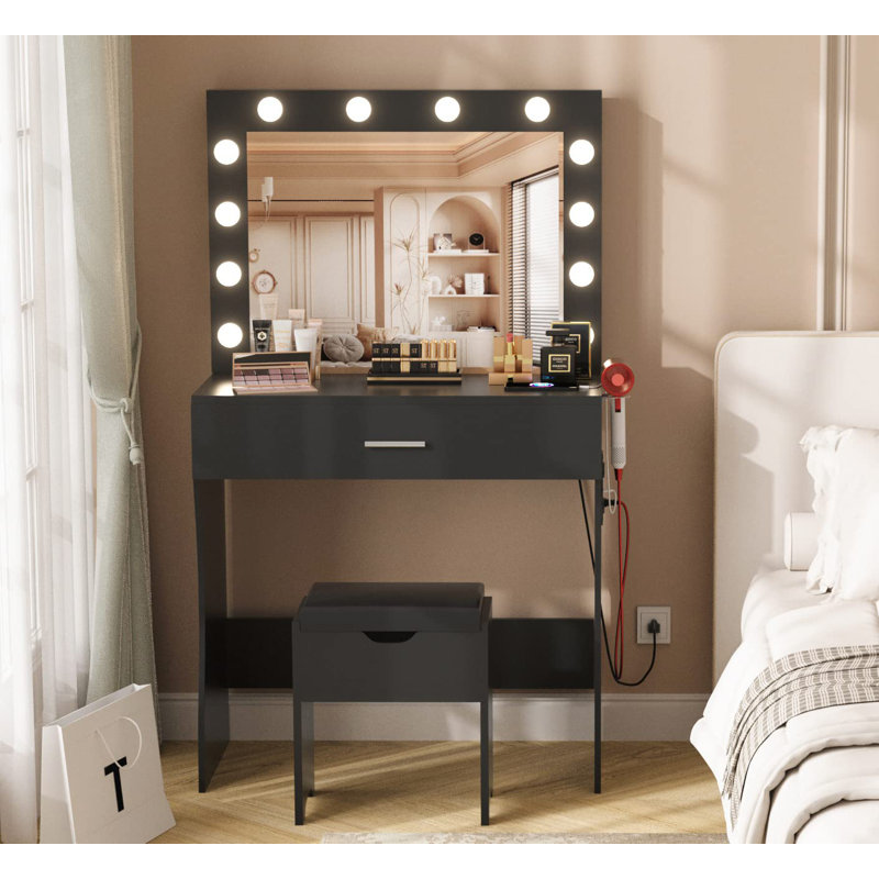 Coiffeuse Nickelas, Noir