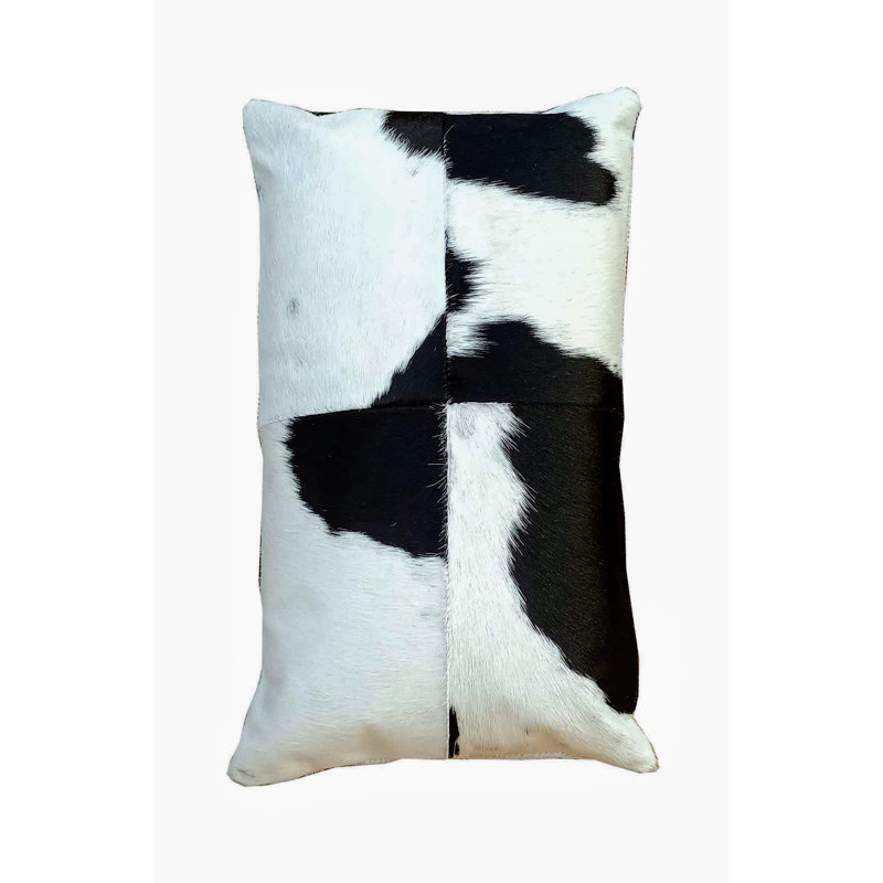 FERN Black & White Cowhide Pillow