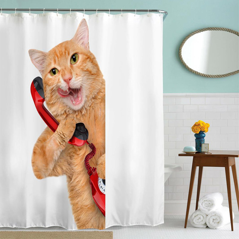 Shower Curtain with Hooks Included