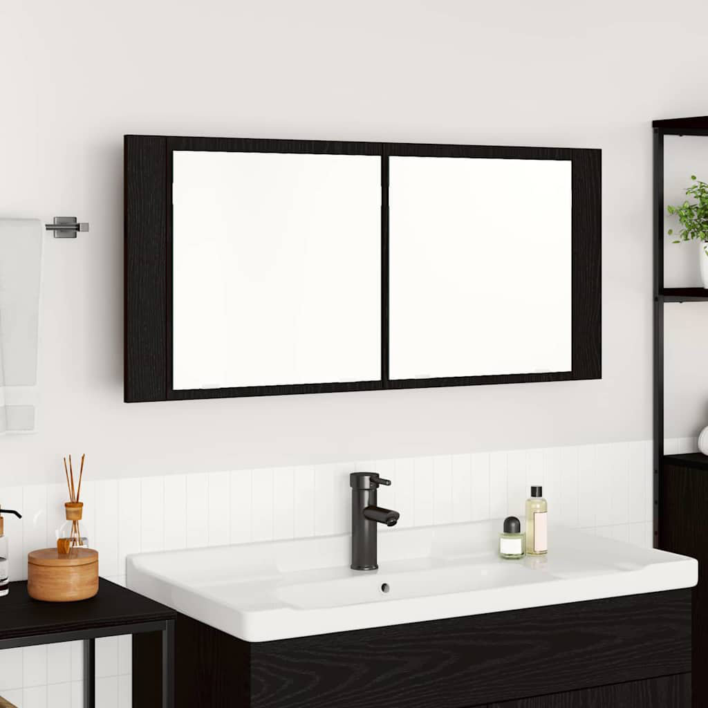 LED Bathroom Mirror Cabinet Washroom Mirror Storage Cupboard Organiser