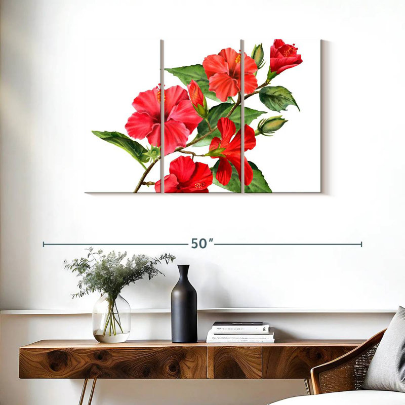 Harnek Hibiscus Flower Branch, 24" H x 38" W