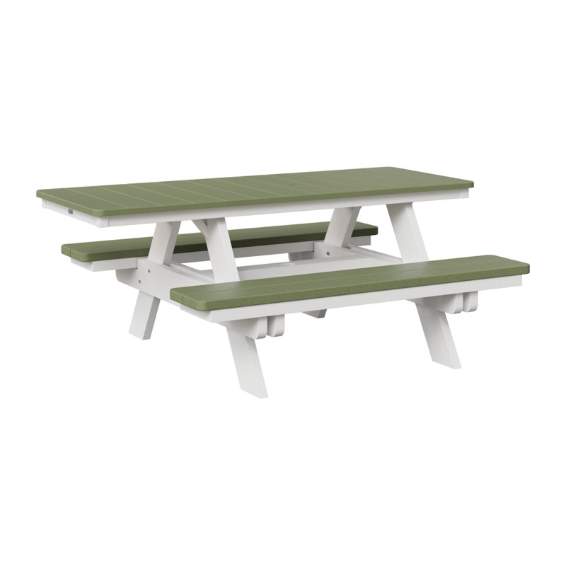 Berlin Gardens Ada Rectangular Picnic Table, Sage/White