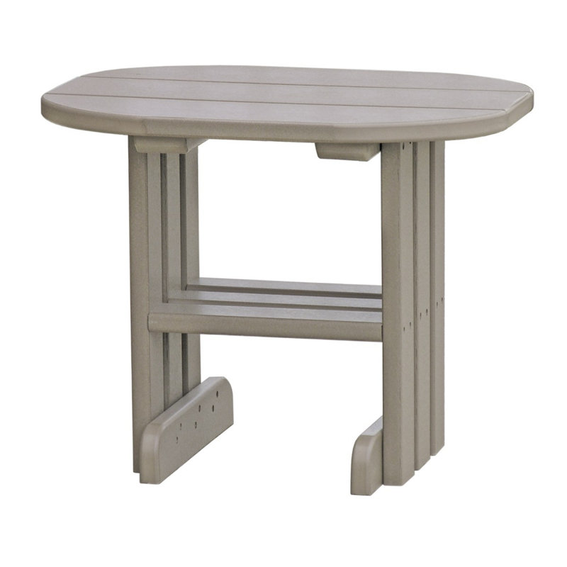 Table d’appoint en plastique Ethelinda, Bois vieilli