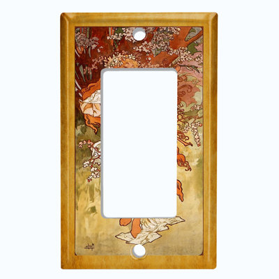 Copper Rust Patina Teal Print 1 - Gang Toggle Light Switch Standard Wall Plate