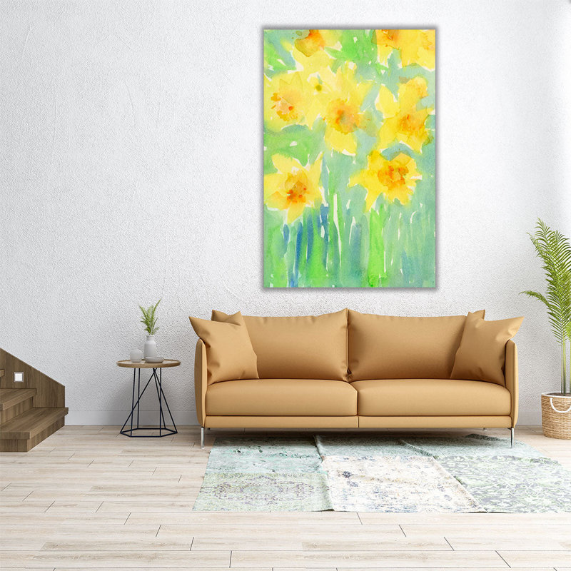 «Daffodils II», reproduction d'art sur toile, H 36 po x l 24 po