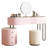 Jahnea Vanity-Elegant Set: Saddle Leather-Finished Top Vanity Table & Stool, Stainless Steel Support, Reversible Installation, and Dimmable LED Mirror-949619662
