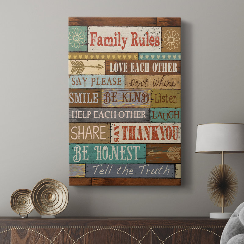 Family Rules - Cavas Gallery sur mesure, 60" H x 40" W