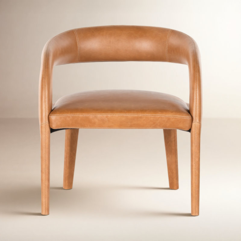 Rocio Armchair, Brown Genuine Leather