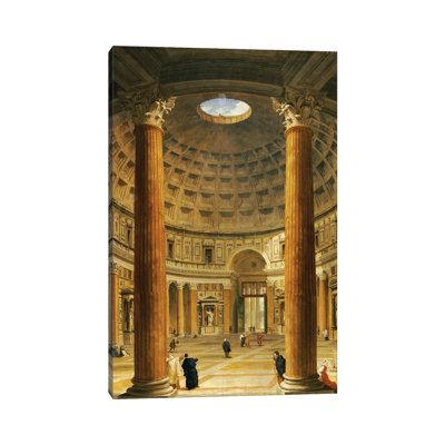 The Interior Of The Pantheon, Rome, Looking North From The Main Altar To The Entrance, 1732 by Giovanni Paolo Panini - Wrapped Canvas Painting