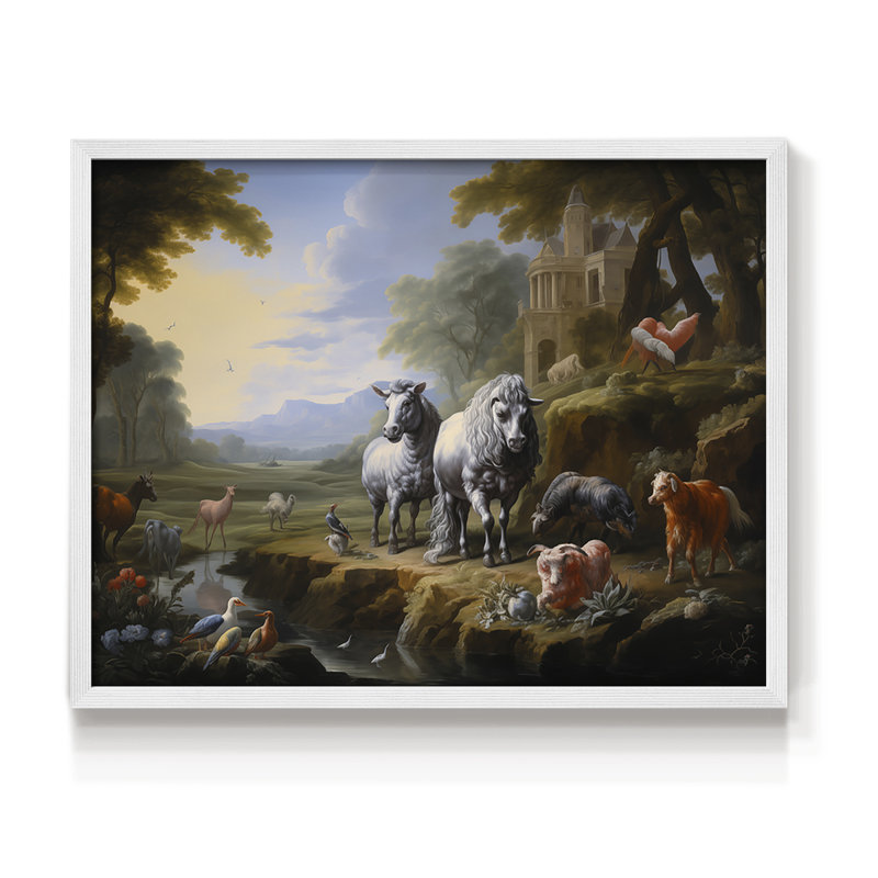 Faune, série XXV, reproduction encadrée, H 11 po x l 14 po, Blanc
