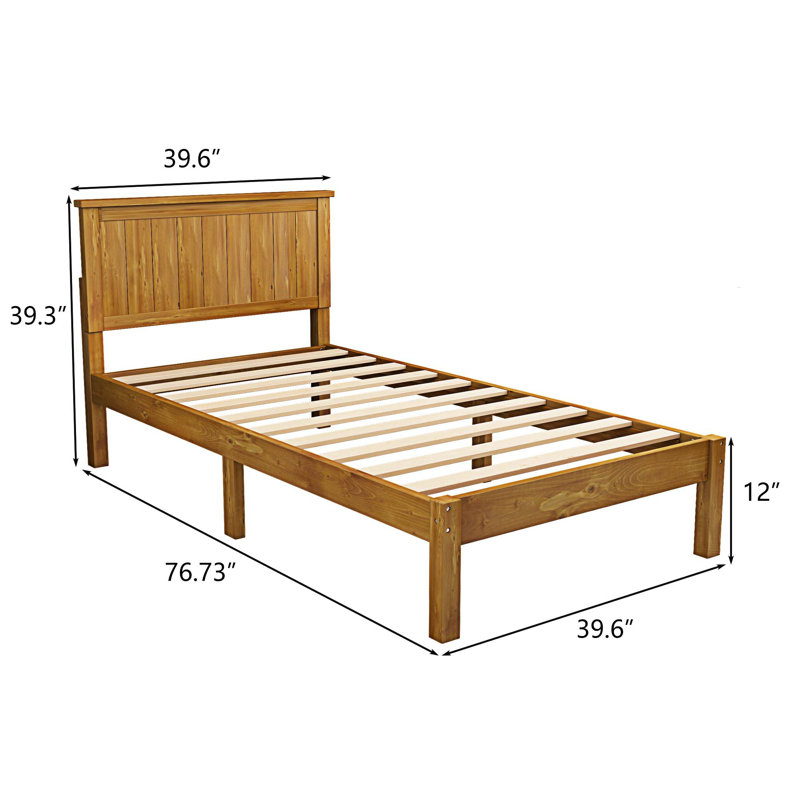 Lit plateforme Kylan, Simple, Brun clair