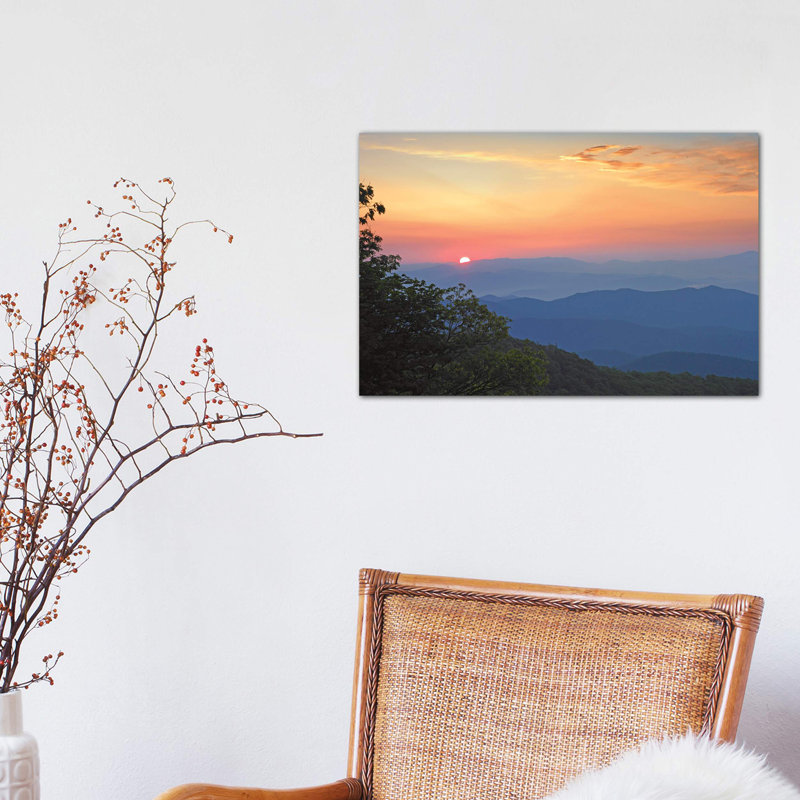 Sunset Over The Pisgah National Forest From The Blue Ridge Parkway, North Carolina I by Tim Fitzharris - Print on Canvas