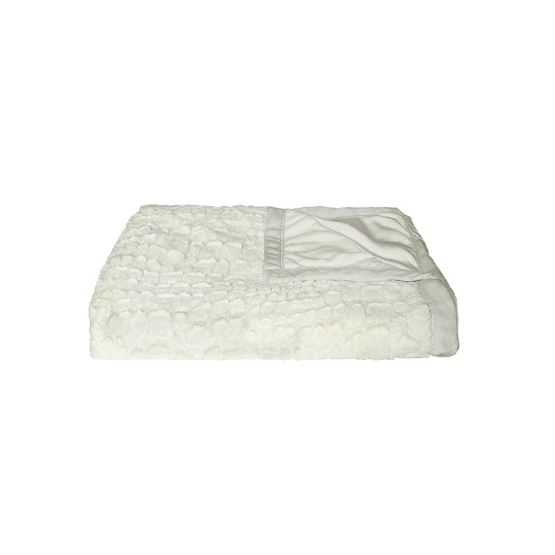 Luxe Reversible Faux Fur Knitted Fleece Throw