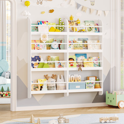 Phippen 2-pieces Nursery Floating Shelf, 43.7" H x 22.8" W Floating Bookcase