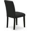  Chaises de salle à manger rembourrées en fil de métal noir brossées en fil de fer, ensemble de 2