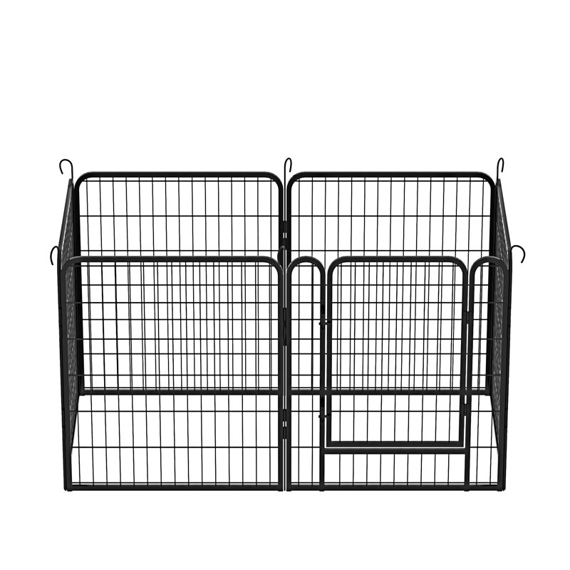 Parc pour enfants 6 panneaux en métal robuste avec porte, H 31,7 po x l 53,94 po x P 26,77 po