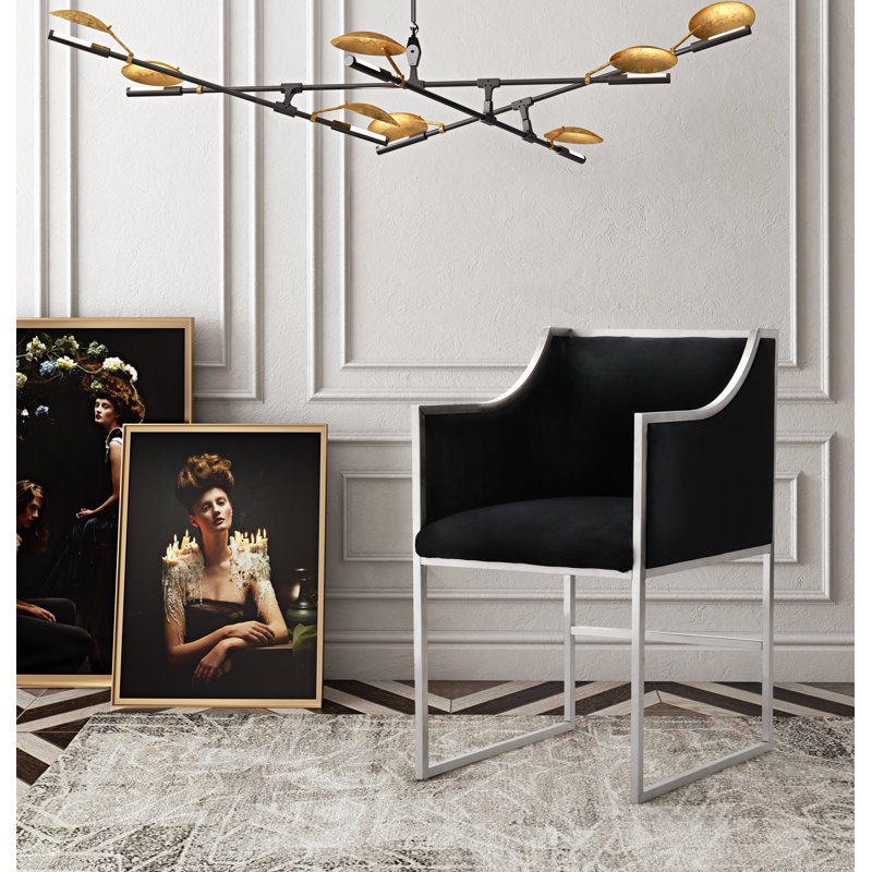 Chaise Alleb, Chrome, Noir