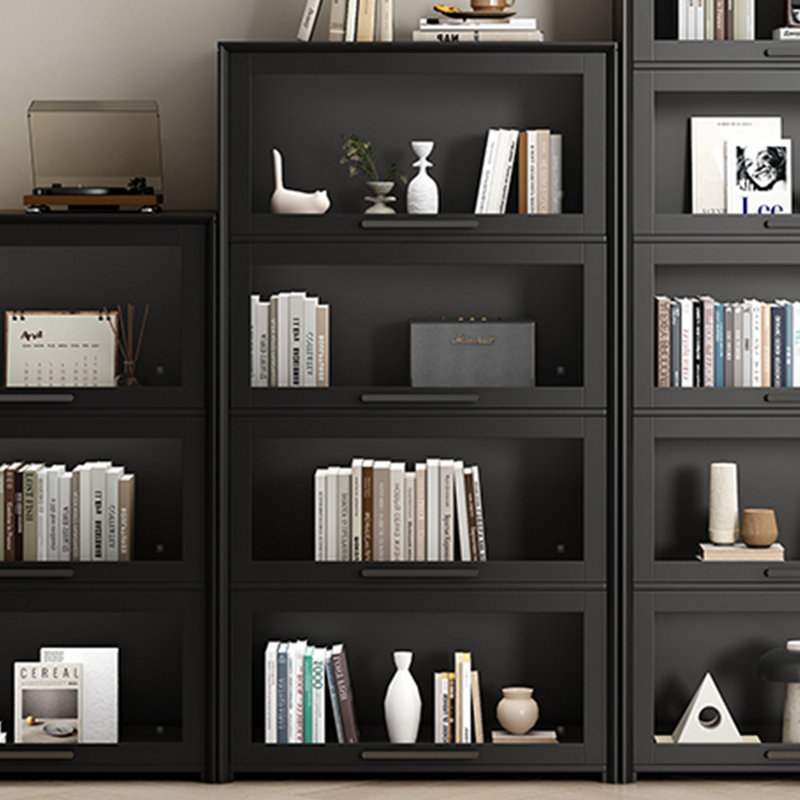 Bibliothèque de rangement noire Luxury Style, (4 tablettes) H 60,24 po x l 31,5 po x P 12,2 po