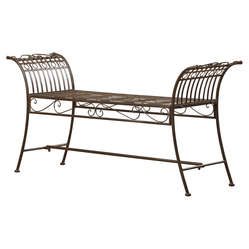 Banc de jardin en métal Kyel, Brun rustique
