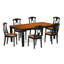 Ensemble de table de salle à manger 7 pièces moderne composé d'une table rectangulaire en bois avec feuille papillon et 6 chaises de salle à manger en similicuir, noir-49667138-131410728-131410729