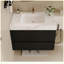 Meuble-lavabo flottant mural moderne 30 po avec comptoir en faux marbre et lavabo encastré en céramique