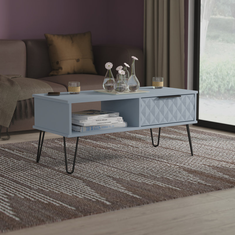 Tarkio Coffee Table with Storage, Blue